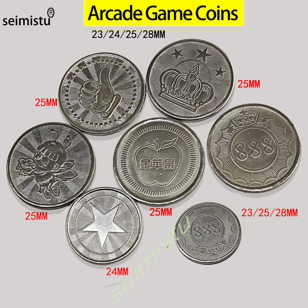 Arcade Games Vending - 100 stks Rvs 23/24/25mm Tokens Kroon